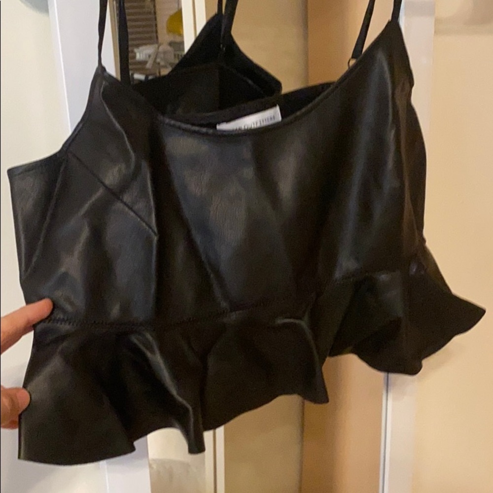 Urban outfitters leather crop top